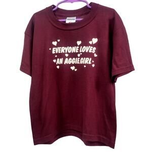 Maroon Jerzees Tee Maroon Girl's Size S (6-8)